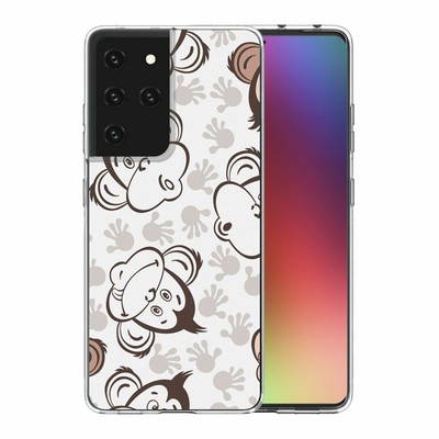 For Samsung Galaxy S21 Ultra Silicone Case Fun Monkey Pattern S7571 Ebay
