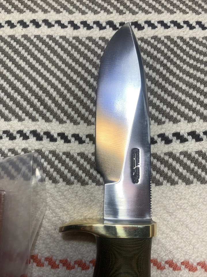 Randall Made Knives 28 Woodsman, Green Micarta Handle, Brass, HTF Brand New RMK! - Image 2 of 4