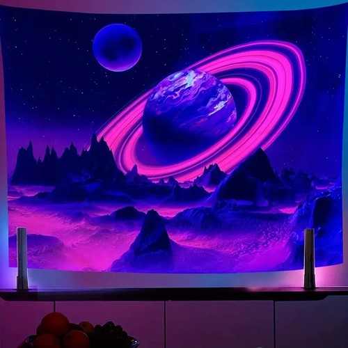 Tapestry Black Light Tapestry, Wall Hanging, Outer Space