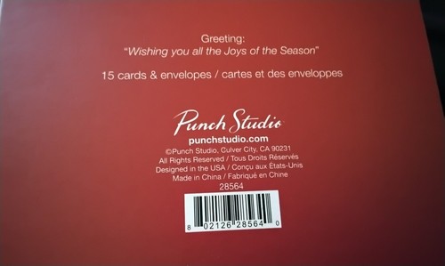 Punch Studio Embellished Christmas Cards- New Sealed Box Of 15 - Picture 3 of 6