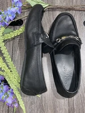 Cole Haan Men 9.5 M Somerset Bit II Loafers Black Tumbled Leather C11835 ~ EUC