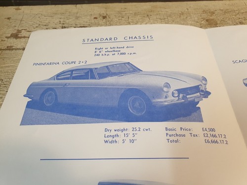 1958 ? Folleto de ventas original Ferrari 250GT Reino Unido California Spyder etc MUY RARO - Imagen 3 de 6