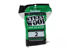 Red Devil - 2 Grade Steel Wool: Medium Coarse Pack of 8