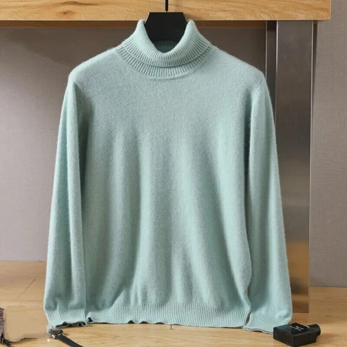 Herren Reiner Nerz Kaschmir Rollkragen Langarm Freizeit Pullover Unterhemden Tops - Bild 13 von 36