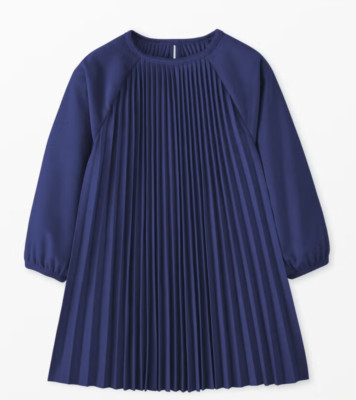 Hanna Andersson Long Sleeve Faux Suede Dress - Navy Blue 4T