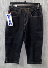Vtg 1980’s Fine USA Made Womens Black Zip Cotton/Polyester Capris Size 7/8 NEW
