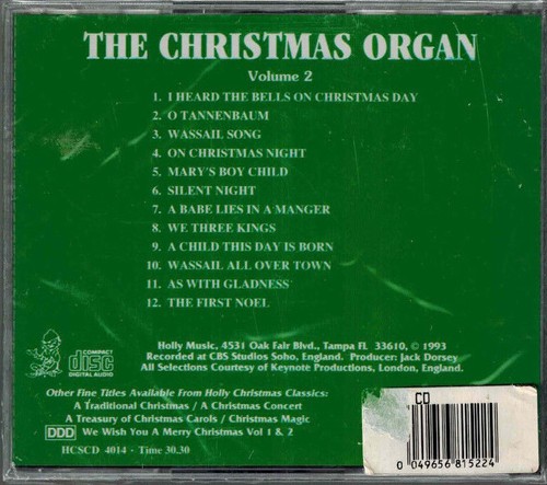 KENNETH ABBOTT - The Christmas Organ Vol. 2 (CD 1993) - Imagen 2 de 2