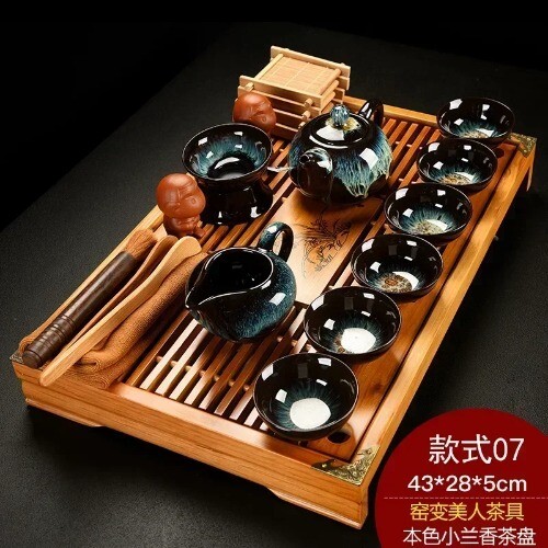 Clay Chinese Tea Cup Set Porcelain Vintage Kung Fu Luxury Tea Set Strainer Home