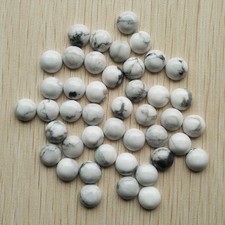 Wholesale 50pcs/lot natural white turquoise round CAB CABOCHON stone beads 10mm