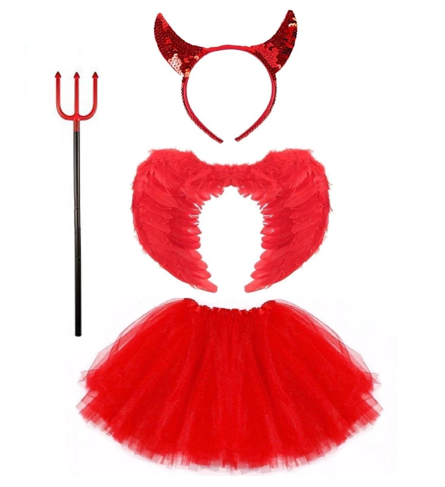 DEVIL FANCY DRESS COSTUME Halloween ACCESSORIES Adult Kids Tail Pitchfork Lot UK - Image 4 of 4