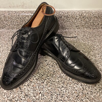 Allen Edmonds MacNeil 9107 Black Leather Long Wing Bluchers Men's 9B VGUC