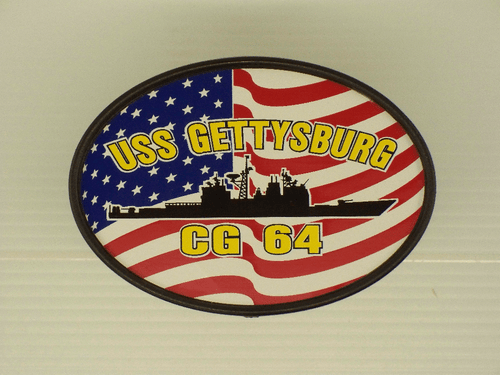 USS GETTYSBURG CG 64 Hitch Cover Military USN U S Navy - Foto 4 di 4