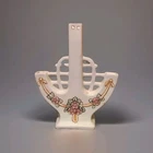 Vintage Weller Pottery Triple Candleholder Flower Design Cut Outs ROMA **NICE**