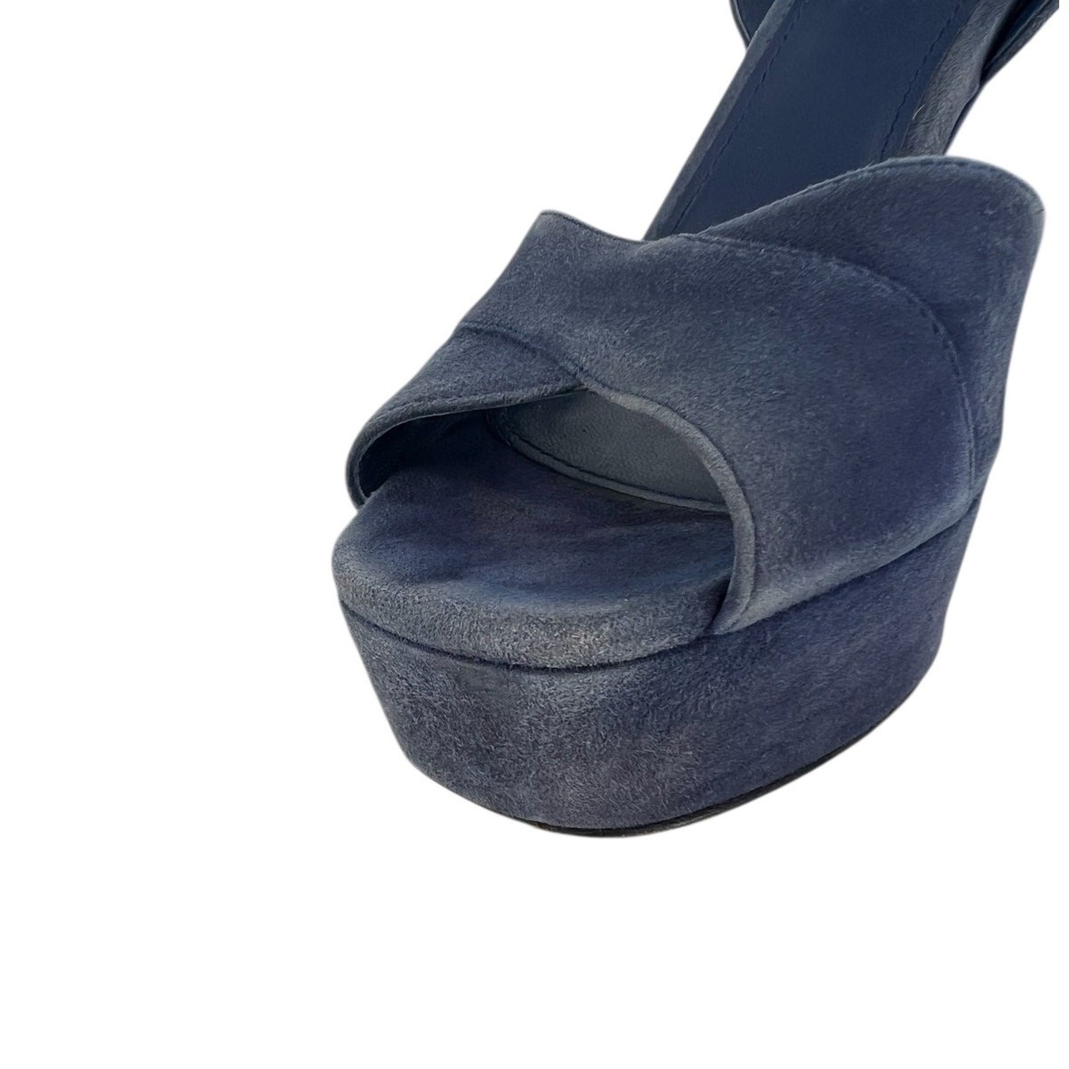 Prada Suede Crisscross Platform Sandals in Blue Size 40.5 thumbnail 12