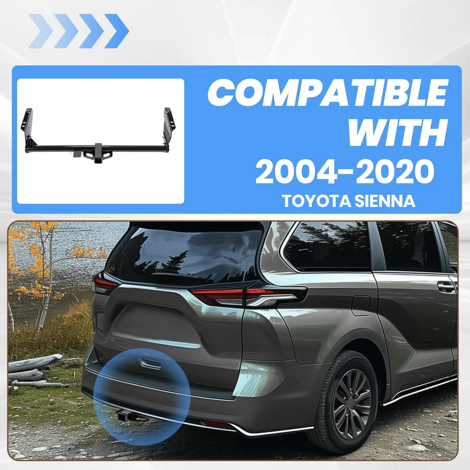 Class 3 Rear Trailer Hitch Bumper Towing 2" Receiver For Toyota Sienna 2004-2020 - Image 2 of 4