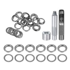 20pcs 14mm Grommet Tool Kit with Hole Punch, Grommet Setter Tools, Black