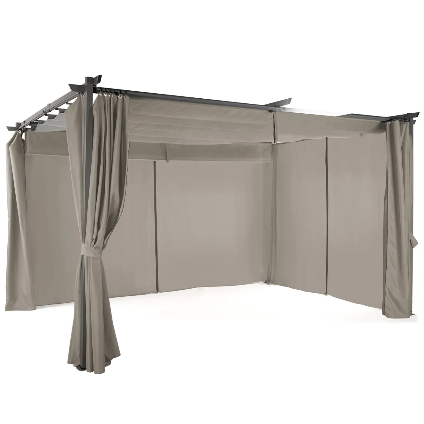 Pergola 3x4 M toit rétractable pour repas de famille en extérieur
