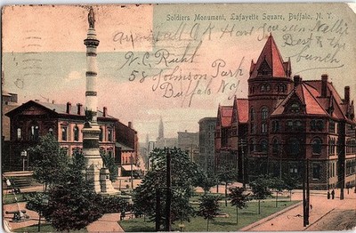 Postcard MONUMENT SCENE Buffalo New York NY m/09 AI5176