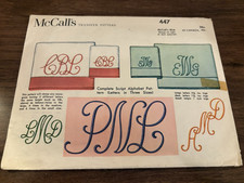 Vtg 1957 McCall's Transfer Pattern 447 Script Alphabet USA