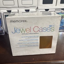 Memorex 10 Pack Slim Color Clear Jewel Cases - New/Sealed