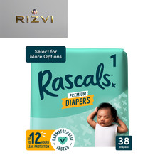 Rascals Premium Absorbent Baby Diapers Size 1, 38 Count