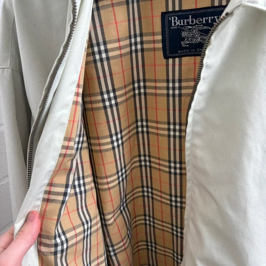 Burberry Cream Vintage Harrington Jacket image 6