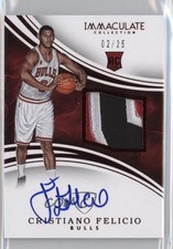 2015-16 Panini Immaculate Rookie Red 2/25 Cristiano Felicio #113 Patch Auto r3r
