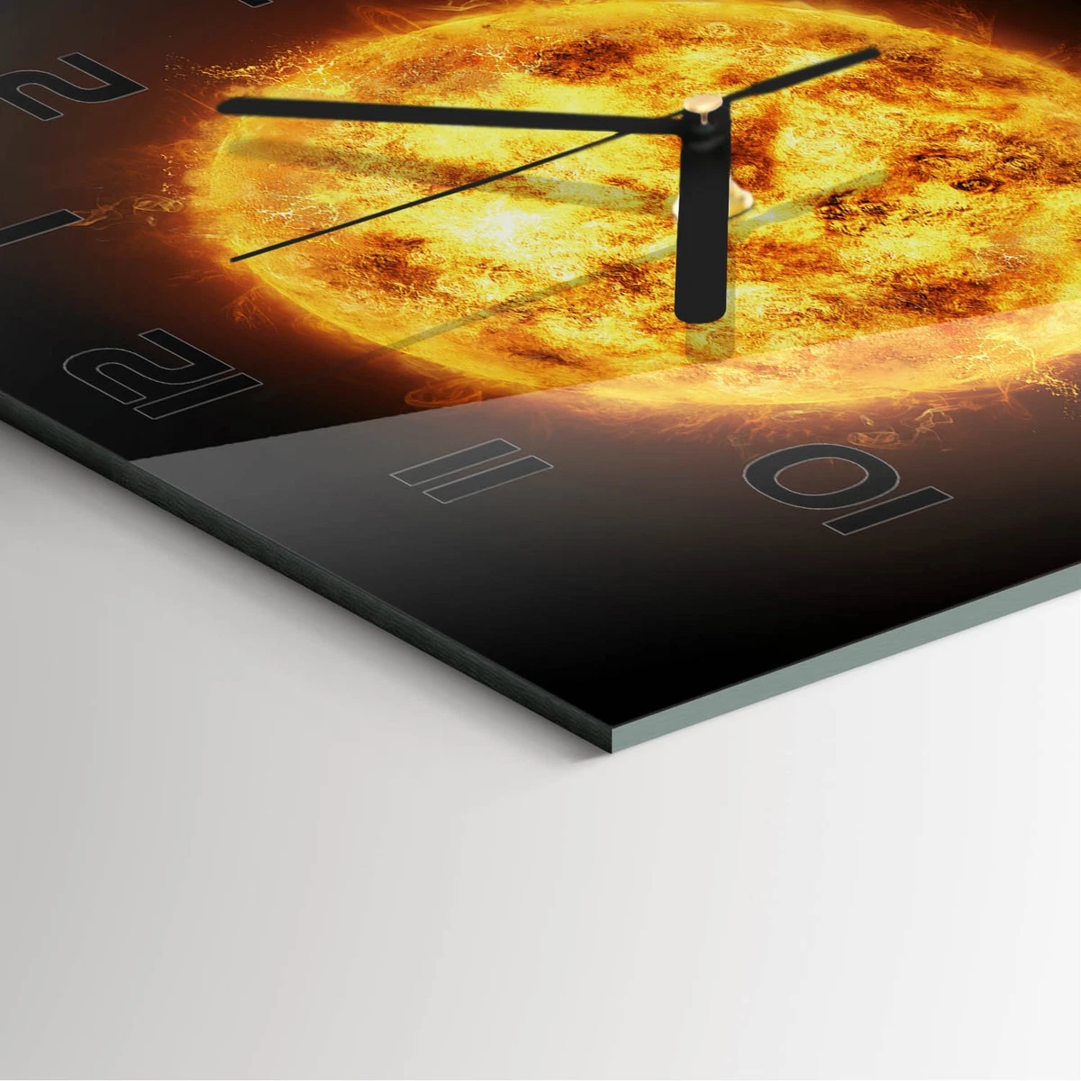 Reloj de Pared Rectangular Horizontal Vidrio Templado Premium Soleado 60x30 cm
