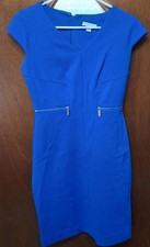NEW YORK & COMPANY ROYAL BLUE DRESS ZIPPER ACCENTS  SIZE XS