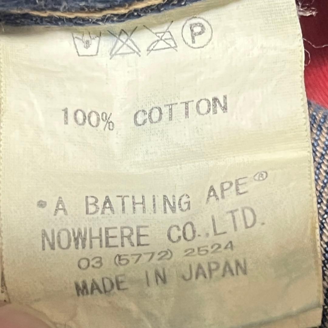 A Bathing Ape Denim Pants Jeans Blue M Waist 86cm Inseam 63cm BA0226179 thumbnail 8