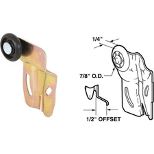 Prime-Line 1/2 In. Offset Adjustable 2-1/4 In. H. Single Wheel Back Bypass Door