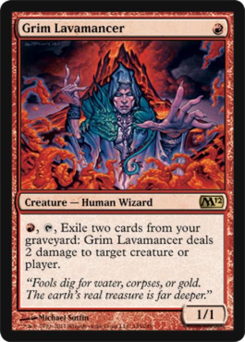 MTG - Grim Lavamancer - Magic 2012 Core Set - Medium Play - Foil
