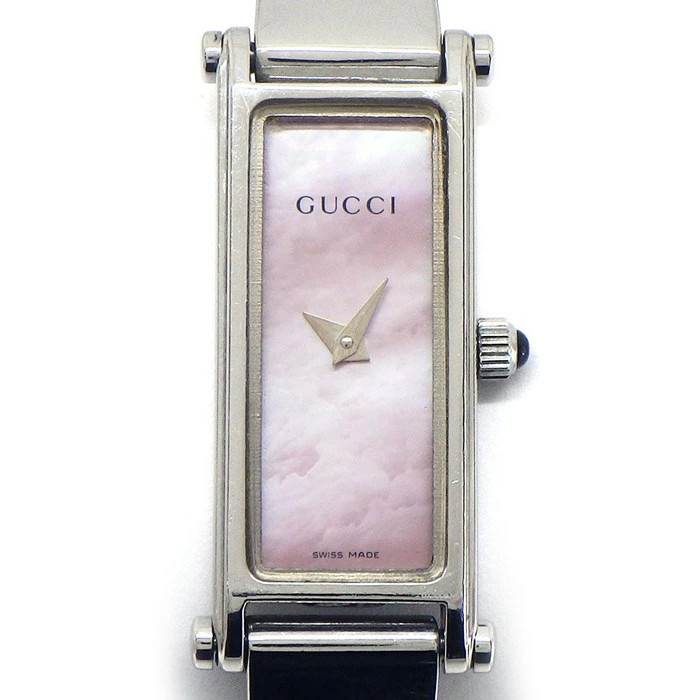 Gucci Rectangular Bangle Watch Pink Shell Dial 15… - image 1