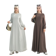 Muslim Women Long Dress Mxi Robe Abaya Dubai Kaftan Islamic Ramadan Modest Gown