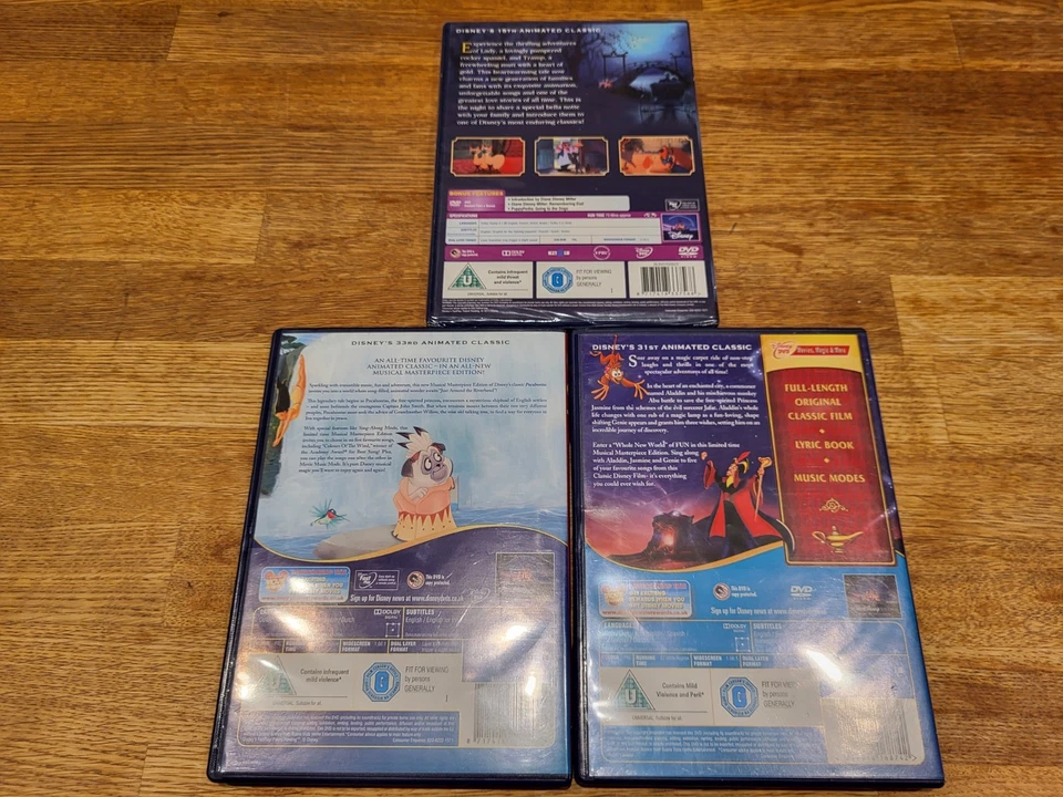 Disney DVD Bundle Lady & The Tramp Is Sealed New Aladdin Pocahontas - Image 4 of 4