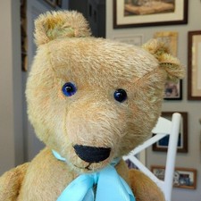 Antique Vintage 1930s Blond Mohair (Petz) Teddy Bear Anton Kiesewetter 26in GUC