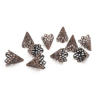 10 Filigrane Perlkappen In Antik Bronze
