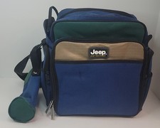 Jeep Brand Bag Baby Equipment Travel Canvas Blue / Green Zipper Pockets Diaper
