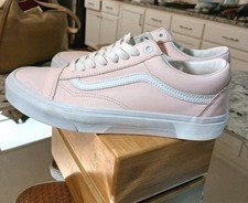 Vans Old Skool Pink Leather Casual Skate Sneakers. Unisex Men 8.5/ Woman 10