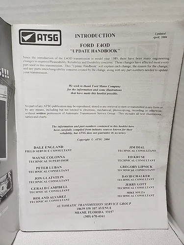 ATSG Ford E40D Automatic Transmission Update Handbook Updated 2004 - Picture 2 of 3