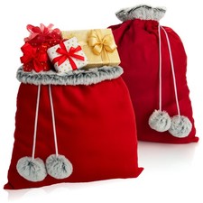 2x Premium Weihnachtssack - roter Geschenkesack zum Befüllen -