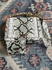 GUESS Snake Print Shoulder Bag with Chain Str...