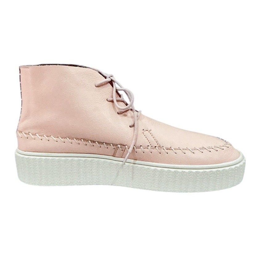 Charlotte Stone Sneakers Darcey Peche Powder Pink Leather Moccasin Size 10