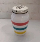 VTG Fire King Anchor Hocking Colonial Band Stripe Shaker with Original Lid