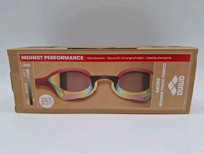 Arena ''Cobra Ultra Mirror Swipe'' Schwimmbrille Gold-Rot Neu (S076)