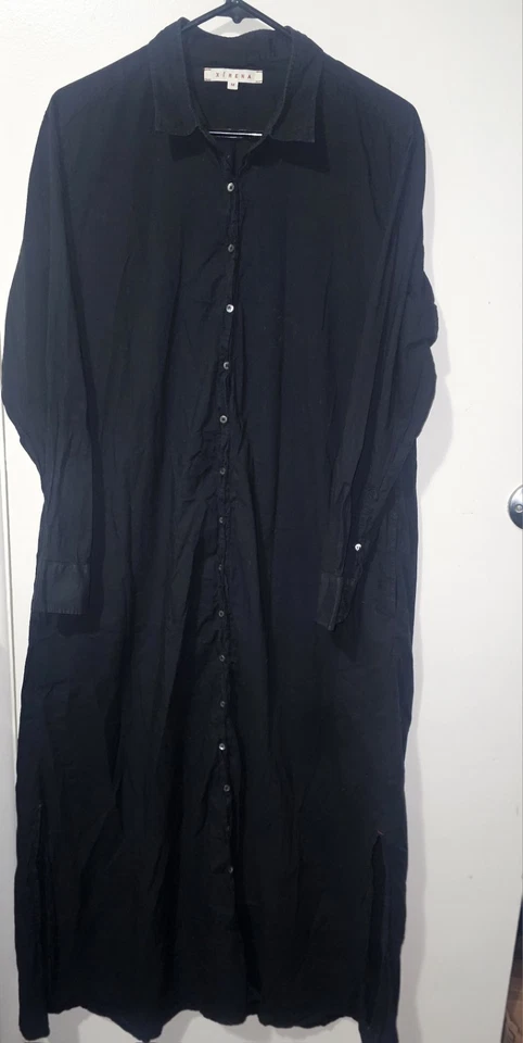 XIRENA HOPE DRESS IN BLACK WOMEN'S SIZE M  COTTON LOOSE MAXI SHIRT DRESS - Image 4 of 4