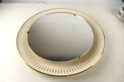 Beleuchteter Spiegel  Ernest Igl für Hillebrand Mid-Century 48cm Goldrand V-476