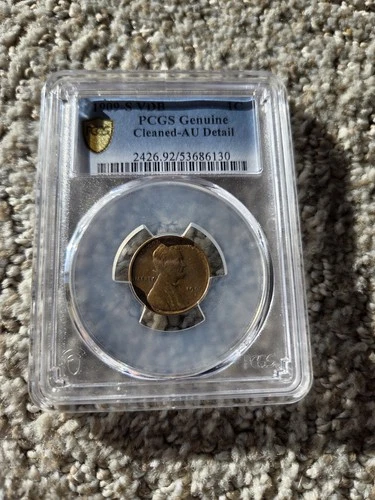 1909-S VDB  LINCOLN CENT   PCGS  AU DETAILS   KEY DATE OF THE SET