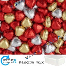 Hearts Shaped Assorted Milk chocolate Silver, Gold, Red Red Foiled Chocolate