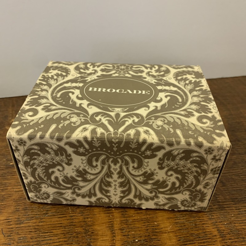 Vintage Avon Brocade Dusting Powder in Package Open Scented Cosmetic 70s
